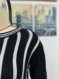 Women Striped Short Sleeve Casual knitting Top