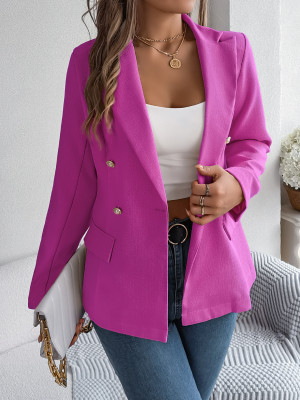 Women Spring Chic Solid Long Sleeve Blazer