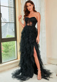 Spring/Summer Plus Size Lacemesh Strapless Sexy Evening Dress