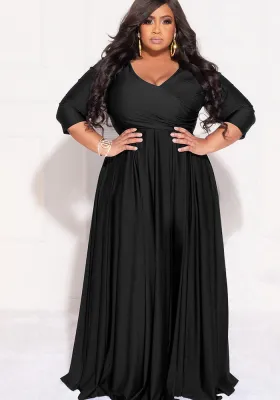 Plus Size Women Solid Dress