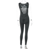 Women's Spring Sexy Sleeveless Low Back Tight Fitting Fashion Jumpsuit