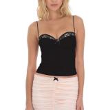 Women Strapless lace Solid Crop Top