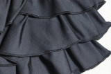 Women's Solid Color Sexy Sleeveless Strap Ruffle Mini Dress
