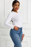 Sexy Long-Sleeved Solid Color Basic Bodysuit Spring Women's Clothing