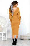 Spring Sexy V-Neck Lace-Up Long-Sleeved Women's Dress