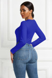 Sexy Long-Sleeved Solid Color Basic Bodysuit Spring Women's Clothing