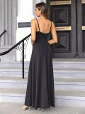 Women's Elegant Slim Waist Strap Long Dress