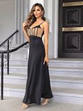 Women's Elegant Slim Waist Strap Long Dress