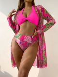 Women'S Two Pieces Bikini Long Sleeve Cover-Up Three-Piece Swimsuit