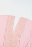 Pink Sleeprobe Low Back Sexy Lace-Up Nightgown