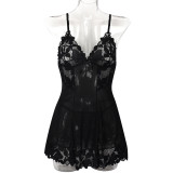 Sexy Lingerie Straps Lace Mesh Nightdress