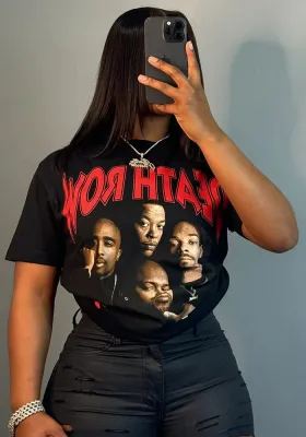 Women Character Print Short Sleeve T-Shirt