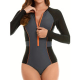 Sexy One-Piece Long-Sleeved Surf Suit Sun Protection Women's Swimsuit