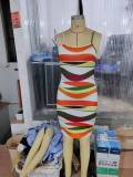 Women's Summer Striped Slim Strap Dress