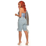 Sexy Women's Mid Rise Straight Light Color Shorts Women's Denim Pants