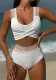 Rainbow Ribbon Wide Strap High Waist Two Pieces Bikini Swimsuit
