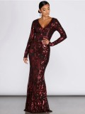 Women Spring and Summer Party Sequin Evening Dress