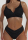 Two Pieces bikini set solid color v-neck swimsuit