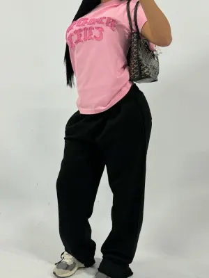 Women Short Sleeve Letter T-Shirt