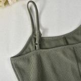 Autumn Spring Solid Color Long-Sleeved Hooded Cape Top Sexy Strap Slim Jumpsuit Two-Piece Set