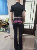 Women's Casual Street Print Short Sleeve 2-Piece Pants Set