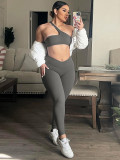 Spring and summer Women vest and trousers sports yoga two-piece set