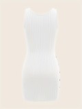 Summer Street Solid Color Strap Sexy Women's Bodycon Dress