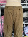 Trendy Street Style Loose Low-Waist Wide-Leg Cargo Pants