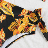 Multicolorprinted High-Waisted Two Pieces Bikini Swimsuit