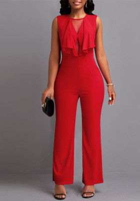 Women Ruffled Sleeveless Jumpsuit