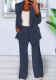 Fashionable Casual Solid Color Blazer Trousers Career Two Piece Suit