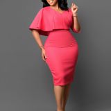 Women Solid Bodycon Professional African Dress