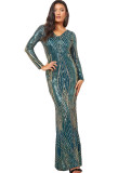 Women Sequin Elegant Formal Party Evening Dress