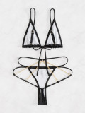 Women's Chain Strap Sexy Two Piece Bikini Swimwear Set