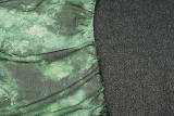 Summer Fashion Sexy Tie Dye Print Low Back Strap Ruched Bodycon Dress