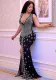 Women Sexy V Neck Mesh Beaded Dress