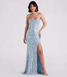 Sexy Strap Sequin Evening Dress Elegant Slit Formal Party Gown