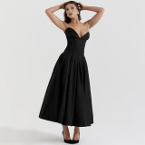 Women Spring Sexy Strapless Herringbone Dress