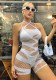 Women Sexy Hollow Beaded Cross Stripe Sexy Lingerie