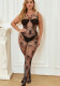 Plus Size Women Sexy Ripped Rose See-Through Jumpsuit