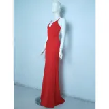Women 's Fashionable Sexy Strap Low Back Long Cocktail Evening Dress