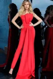 Women 's Solid Color Strapless Formal Party Elegant Jumpsuit