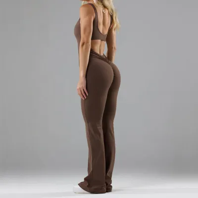Fashion Tight Fitting Yoga Jumpsuit Casual Hollow Seamless Sports Slim Fit Romper