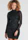 Women Sexy Long Sleeve Bodycon Sequin Dress