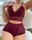 Sexy High Waist Two Piece Lace Underwear Set