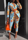 Printed Suit Career Blazer Trousers Two Piece Set