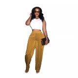 Women's Casual Flannel Wide Leg Pants