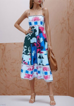 Spring And Summer Women's Clothing Trends Print Chic Strap Dress