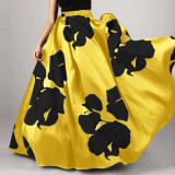 Women floral print elegant loose skirt