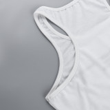 Street Casual Printed Top Women Spring Letter Slim Vest